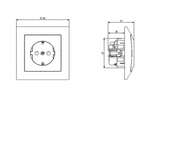 Gniazdo pojedyncze z uziemieniem schuko z przesłonami torów prądowych biały Impresja GP-1YSP/m/00