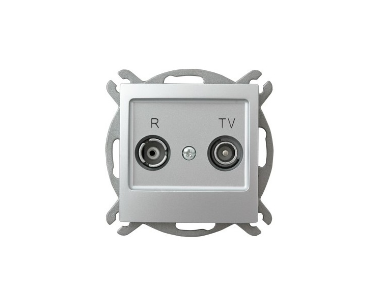Gniazdo RTV przelotowe 10-dB srebro Impresja GPA-10YP/m/18