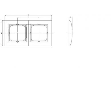Ramka podwójna do łączników IP-44 srebro Impresja RH-2Y/18