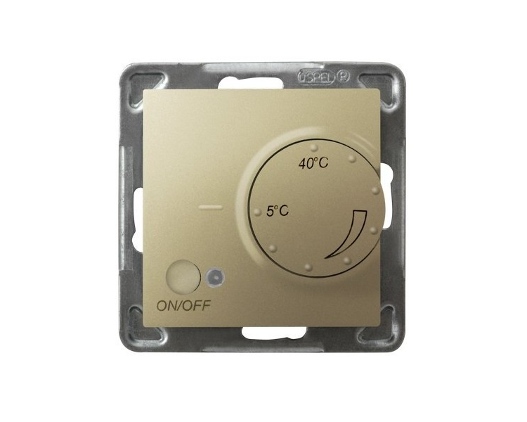 Regulator temperatury z czujnikiem napowietrznym złoty metalik Impresja RTP-1YN/m/28