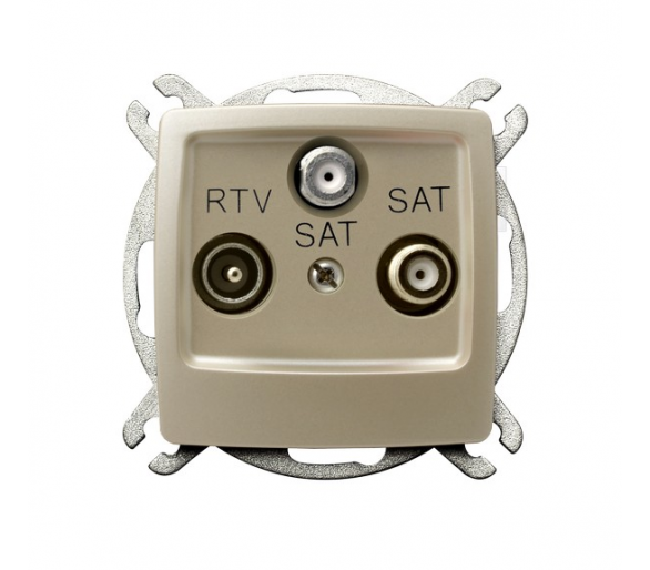 Gniazdo RTV-SAT z dwoma wyjściami SAT ecru perłowy Karo GPA-S2S/m/42
