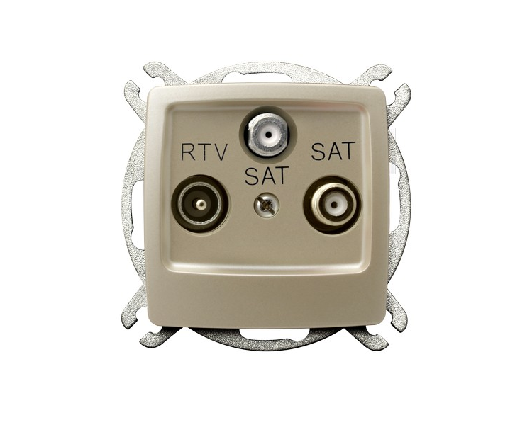 Gniazdo RTV-SAT z dwoma wyjściami SAT ecru perłowy Karo GPA-S2S/m/42