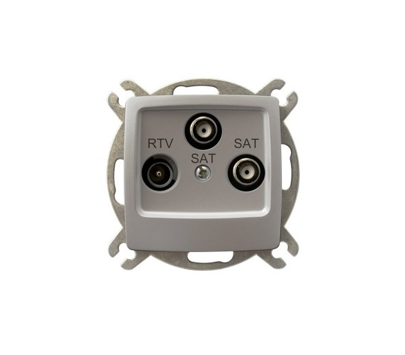 Gniazdo RTV-SAT z dwoma wyjściami SAT srebrny perłowy Karo GPA-S2S/m/43