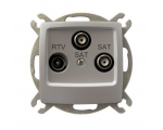 Gniazdo RTV-SAT z dwoma wyjściami SAT srebrny perłowy Karo GPA-S2S/m/43
