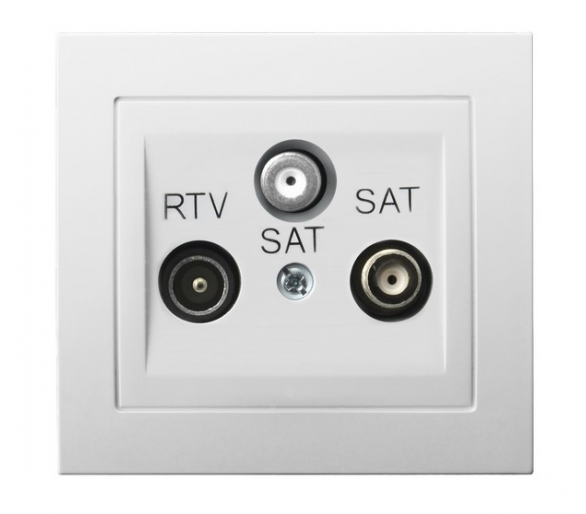 Gniazdo RTV-SAT z dwoma wyjściami SAT biały Kier GPA-W2S/00