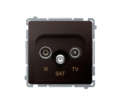 Gniazdo antenowe R-TV-SAT przelotowe tłum.:10dB czekoladowy mat, metalizowany BMZAR-SAT10/P.01/47