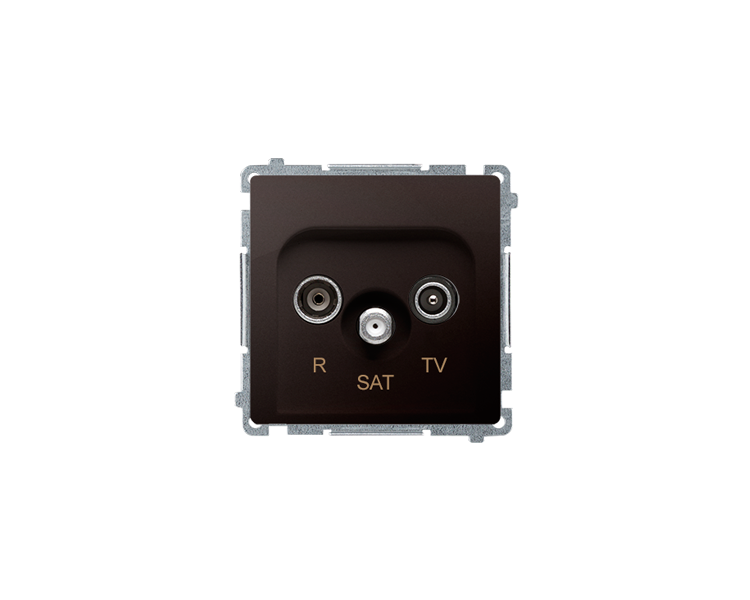 Gniazdo antenowe R-TV-SAT przelotowe tłum.:10dB czekoladowy mat, metalizowany BMZAR-SAT10/P.01/47
