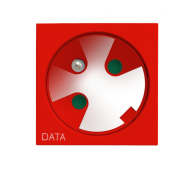 Gniazdo pojedyncze z uziemieniem DATA z kluczem uprawniającym czerwony Ospel45 GK-1ZK/22