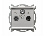 Gniazdo RTV-DATA srebro mat Sonata GPA-RD/m/38