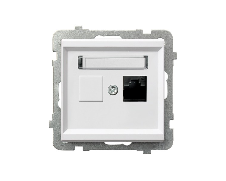 Gniazdo komputerowe pojedyncze, kat. 5e MMC biały Sonata GPK-1R/K/m/00