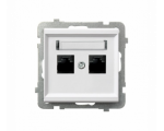 Gniazdo komputerowe podwójne, kat. 5e MMC biały Sonata GPK-2R/K/m/00