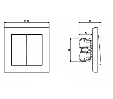 Łącznik podwójny zwierny biały Sonata ŁP-17R/m/00