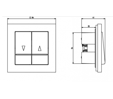 Łącznik żaluzjowy, zwierny, z podświetleniem pomarańczowym biały Sonata ŁP-7RS/m/00