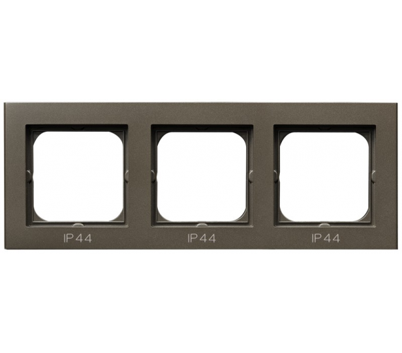 Ramka potrójna do łączników IP-44 czekoladowy metalik Sonata RH-3R/40