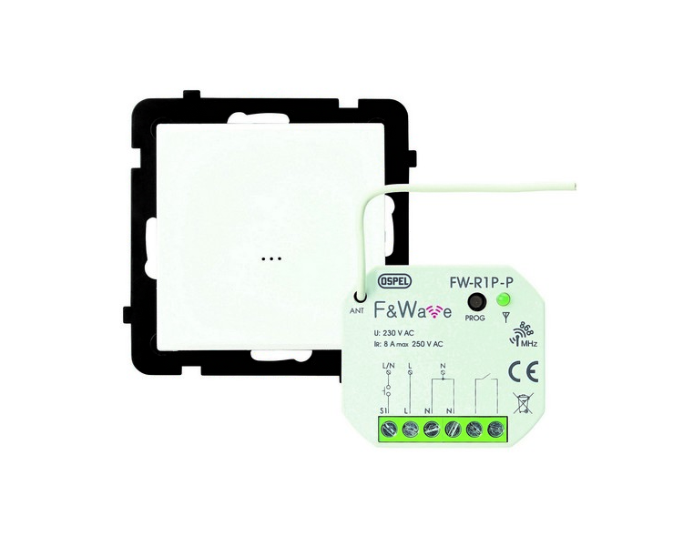 Zestaw łącznika bezprzewodowego do sterowania oświetleniem, do systemu F&F biały ZŁN-1RSF/m/00