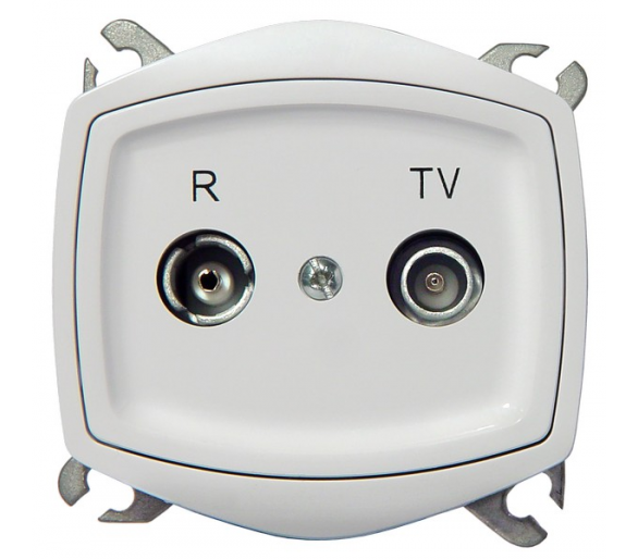 Gniazdo RTV przelotowe 10-dB biały Ton color system GPA-10CP/m/00