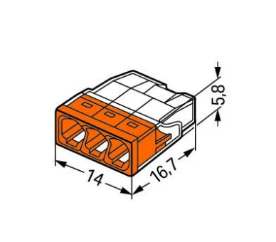 Szybkozłączka złączka WAGO COMPACT  0,5 - 2,5 mm²  3-przewodowa 2273-203