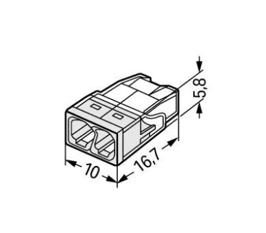 Szybkozłączka złączka WAGO COMPACT  0,5 - 2,5 mm²  2-przewodowa 2273-202