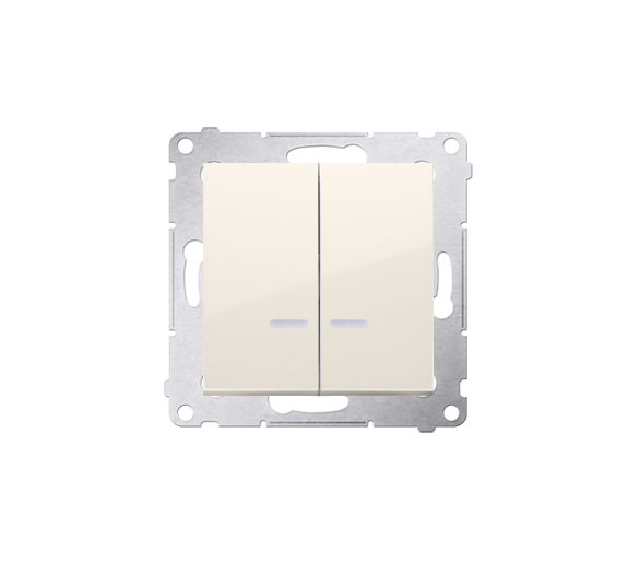 Łącznik świecznikowy z podświetleniem LED do wersji IP44 (moduł) 16AX 250V, zaciski śrubowe, kremowy DW5ABL.01/41