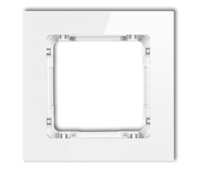 Ramka uniwersalna pojedyncza - szkło (ramka: biała, spód: biały), Biały Karlik Deco 0-0-DRG-1