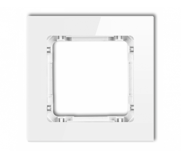 Ramka uniwersalna pojedyncza - szkło (ramka: biała, spód: biały), Biały Karlik Deco 0-0-DRG-1