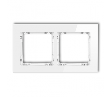 Ramka uniwersalna podwójna - szkło (ramka: biała, spód: biały), Biały Karlik Deco 0-0-DRG-2