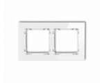 Ramka uniwersalna podwójna - szkło (ramka: biała, spód: biały), Biały Karlik Deco 0-0-DRG-2