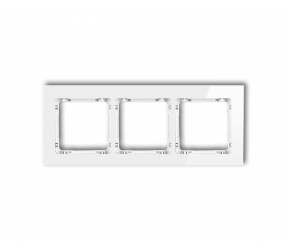 Ramka uniwersalna potrójna - szkło (ramka: biała, spód: biały), Biały Karlik Deco 0-0-DRG-3