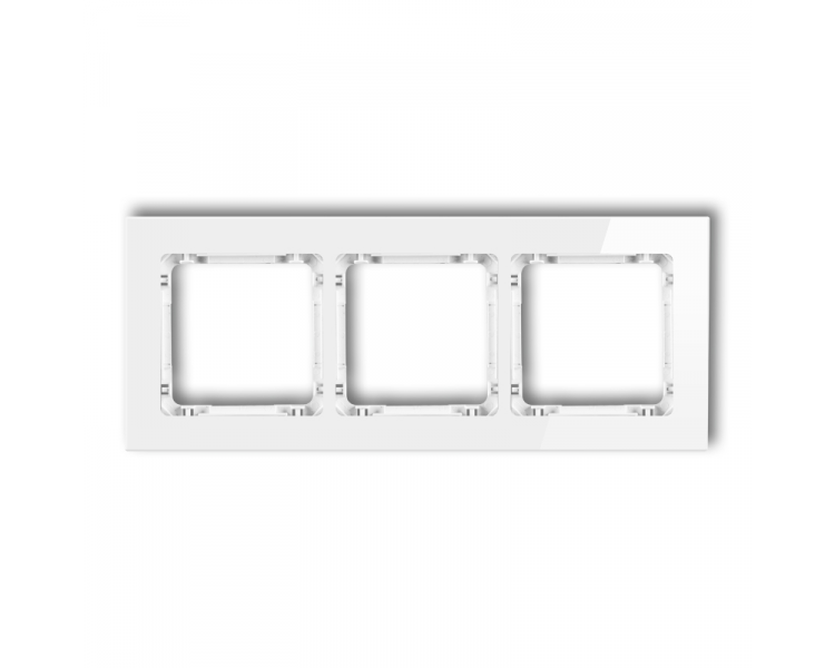 Ramka uniwersalna potrójna - szkło (ramka: biała, spód: biały), Biały Karlik Deco 0-0-DRG-3