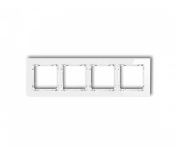 Ramka uniwersalna poczwórna - szkło (ramka: biała, spód: biały), Biały Karlik Deco 0-0-DRG-4