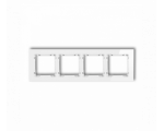 Ramka uniwersalna poczwórna - szkło (ramka: biała, spód: biały), Biały Karlik Deco 0-0-DRG-4
