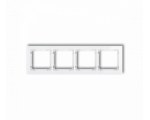 Ramka uniwersalna poczwórna - efekt szkła (ramka: biała, spód: biały), Biały Karlik Deco 0-0-DRS-4
