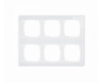 Ramka modułowa 6 krotna (3 poziom, 2 pion) - efekt szkła (ramka biała, spód biała), Biały Karlik Deco 0-0-DRSM-3x2