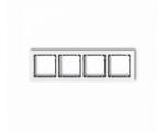 Ramka uniwersalna poczwórna - efekt szkła (ramka: biała, spód: grafitowy), Biały Karlik Deco 0-11-DRS-4