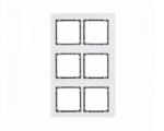 Ramka modułowa 6 krotna (2 poziom, 3 pion) - efekt szkła (ramka biała, spód grafitowy), Biały Karlik Deco 0-11-DRSM-2x3