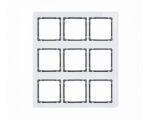 Ramka modułowa 9 krotna (3 poziom, 3 pion) - efekt szkła (ramka biała, spód grafitowy), Biały Karlik Deco 0-11-DRSM-3x3