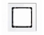 Ramka uniwersalna pojedyncza - efekt szkła (ramka: biała, spód: czarny), Biały Karlik Deco 0-12-DRS-1