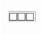Ramka uniwersalna potrójna - efekt szkła (ramka: biała, spód: czarny), Biały Karlik Deco 0-12-DRS-3