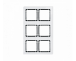 Ramka modułowa 6 krotna (2 poziom, 3 pion) - efekt szkła (ramka biała, spód czarny), Biały Karlik Deco 0-12-DRSM-2x3
