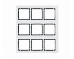 Ramka modułowa 9 krotna (3 poziom, 3 pion) - efekt szkła (ramka biała, spód czarny), Biały Karlik Deco 0-12-DRSM-3x3