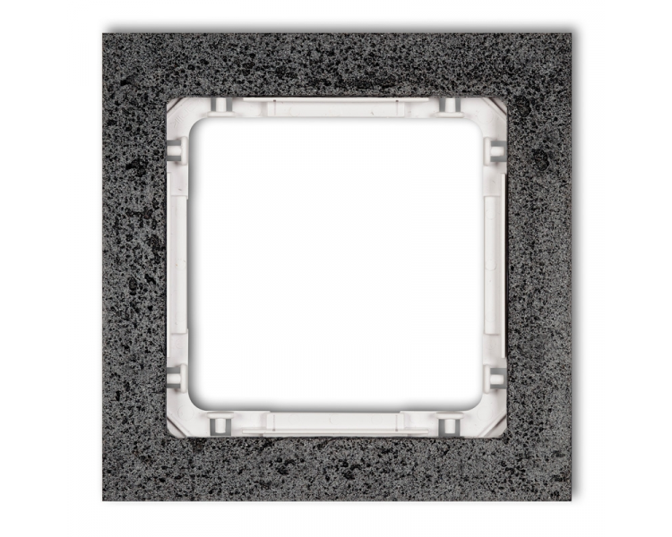 Ramka uniwersalna pojedyncza - beton (ramka: antracytowa, spód: biały), Antracyt Karlik Deco 11-0-DRB-1