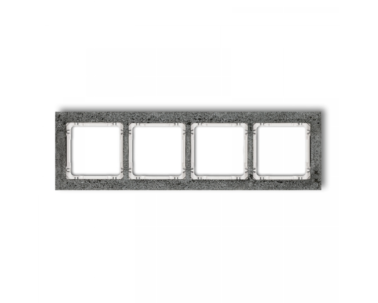 Ramka uniwersalna poczwórna - beton (ramka: antracytowa, spód: biały), Antracyt Karlik Deco 11-0-DRB-4