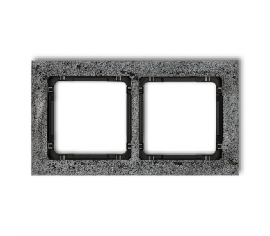 Ramka uniwersalna podwójna - beton (ramka: antracytowa, spód: czarny), Antracyt Karlik Deco 11-12-DRB-2