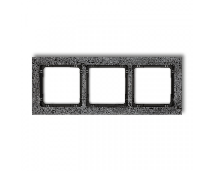 Ramka uniwersalna potrójna - beton (ramka: antracytowa, spód: czarny), Antracyt Karlik Deco 11-12-DRB-3