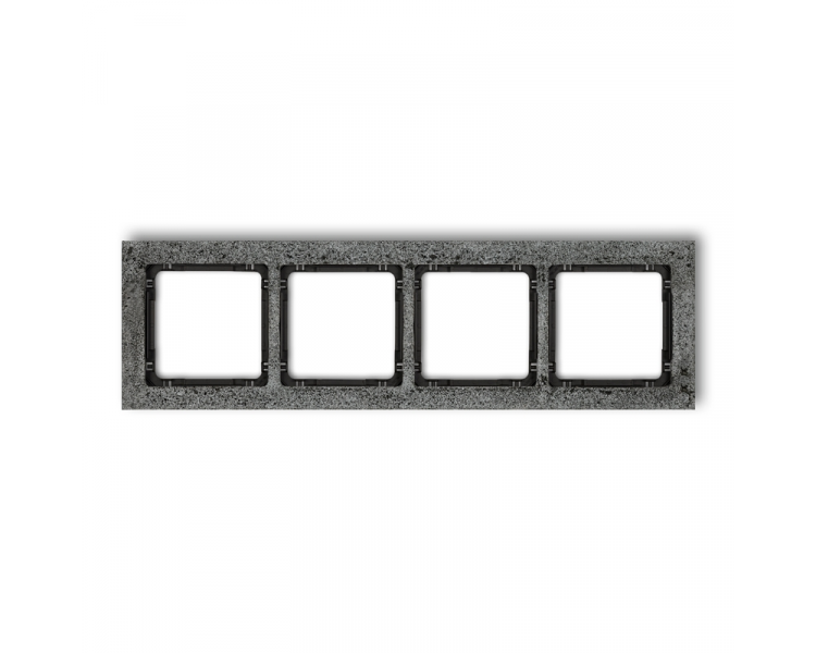 Ramka uniwersalna poczwórna - beton (ramka: antracytowa, spód: czarny), Antracyt Karlik Deco 11-12-DRB-4