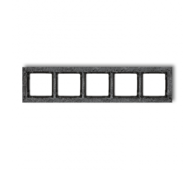 Ramka uniwersalna pięciokrotna - beton (ramka: antracytowa, spód: czarny), Antracyt Karlik Deco 11-12-DRB-5