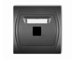 Gniazdo multimedialne pojedyncze bez modułu (standard Keystone), Grafitowy Karlik Logo 11LGM-1P