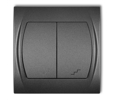 Łącznik pojedynczy ze schodowym (wspólne zasilanie), Grafitowy Karlik Logo 11LWP-10.1