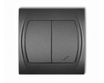 Łącznik pojedynczy ze schodowym (wspólne zasilanie), Grafitowy Karlik Logo 11LWP-10.1