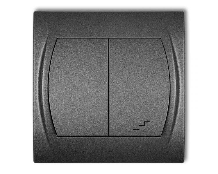 Łącznik pojedynczy ze schodowym podświetlany (wspólne zasilanie), Grafitowy Karlik Logo 11LWP-10L.1